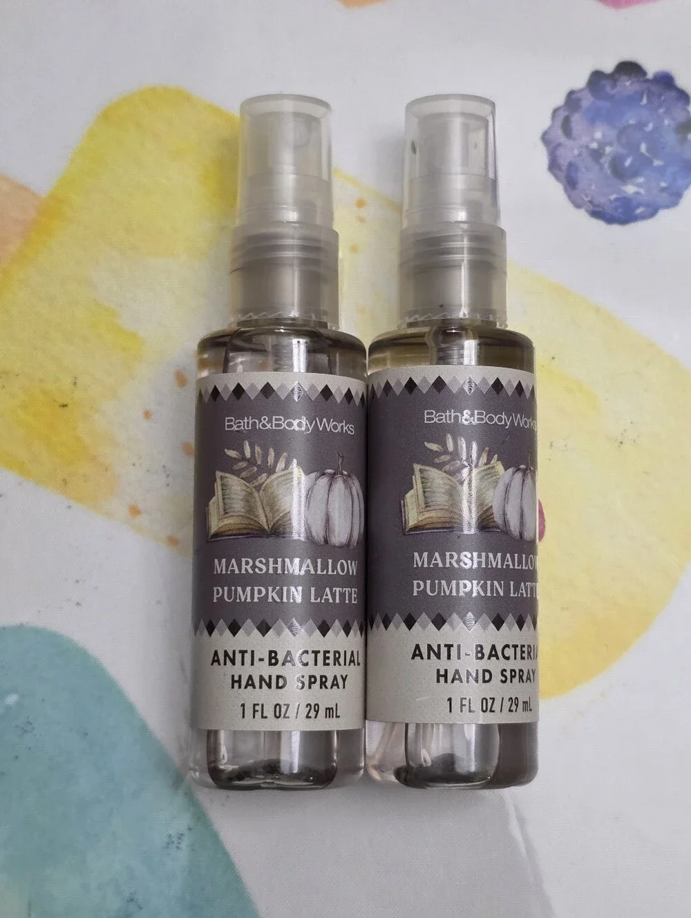Bath & Body Works Marshmallow Pumpkin Latte Anti-Bacterial Hand Spray Set of 2